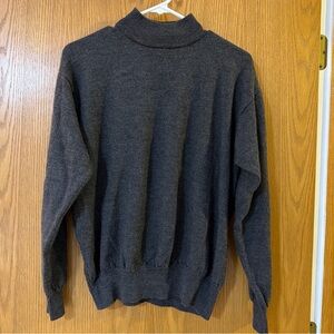 Cortina Italia Men's XXL 100% Merino Wool Mockneck Gray Sweater Quiet Luxury